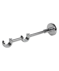 SUPPORTO DOPPIO 20 CM CROMO PER TUBO TENDA DIAMETRO 20 MM